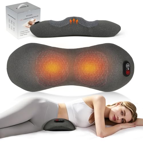 Image of Smooth Spine Triple Fusion Back Massager with Heat - Sciatica Pain Relief | Spine Decompression Device, Deep Tissue Massager for Lower Back Pain, Office Chair and Home Use