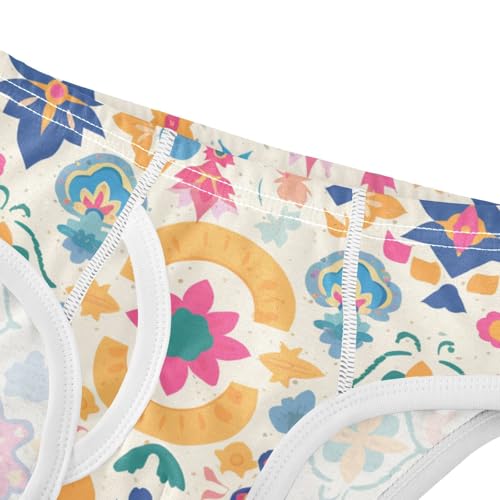KLL Mexican Fabric Pattern Colorful Toddler Boy Comfort Briefs Underwear Breathable Children Undies4