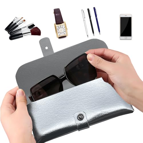 Image of Glasses storage bag Travel sunglasses myopia glasses storage bag Fashion leather storage bag