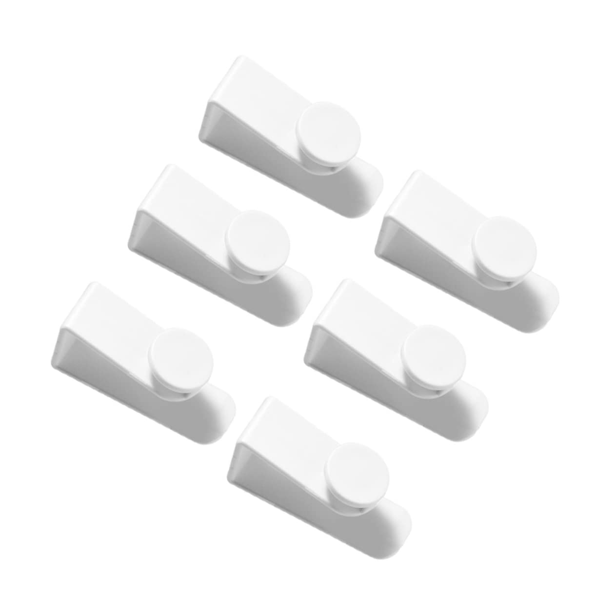 Cabilock 6pcs Over Door Hooks Plastic Towel Rack Easy Install Small Size White Multipurpose Hanger for Home