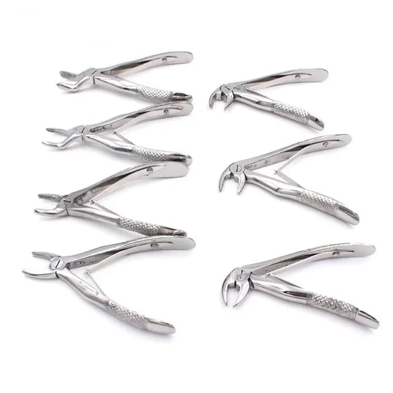 Generic 7pcs Dental Forceps Children's Tooth Extraction Forceps Pliers Kit Orthodontic Dental Lab Instruments Tools Stainless Steel