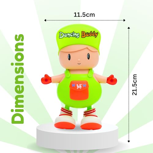 Image of Gooyo GY-3049 Dancing Buddy Toy with Vibrant Light Effect & Musical Sound | Best Dancing & Musical Toy for Kids | Dancing Boy Toy | Green | 3xAA Battery (Not Included)