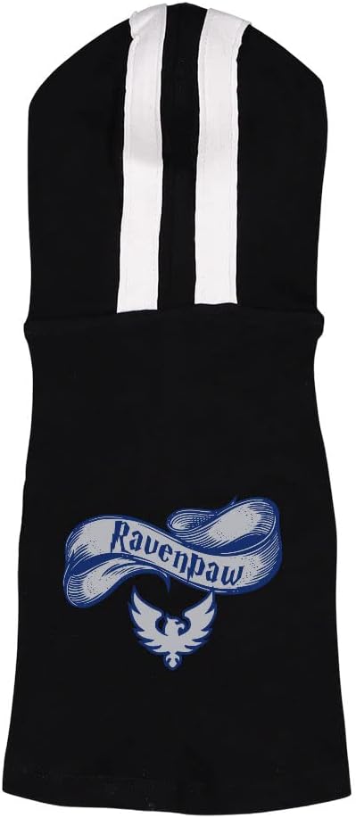 Ravenpaw Dog Shirt with Hoodie - Faculty Dog Hoodie - Cool Print Dog Clothing - Pink White, XL