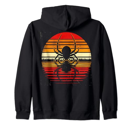 Spider Sunset Retro Style Safari Vintage 70s Insectos Sudadera con Capucha