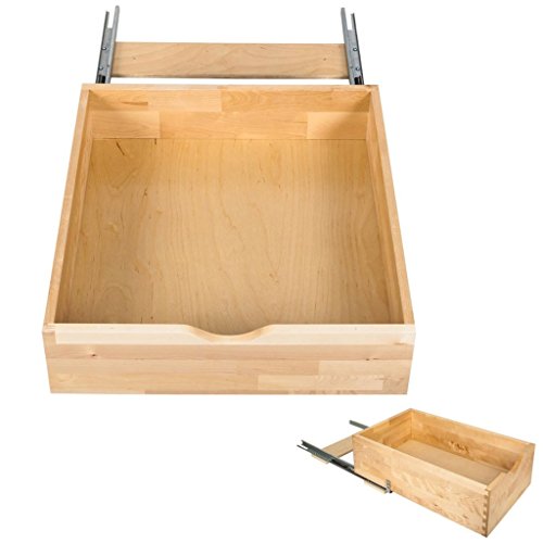 Hardware Resources RO24-WB Preassembled Rollout Shelf System, White Birch