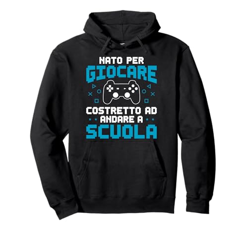 Gaming Nerd Videogiocatore Nato per Giocare Videogiochi Felpa con Cappuccio
