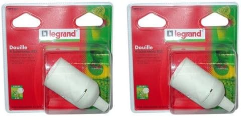 Legrand - Douille pour ampoule B22 - connexion rapide - isolant blanc (Lot de 2)