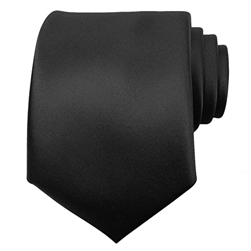 BLACKCUP Krawatten für Herren, Geschäft Hochzeit Krawatte für Herren Einfarbig in verschiedenen Farben, Herren Krawatten Seide 8 cm (Schwarz) Cover