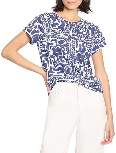 NIC+ZOE Women's Floret Blues Crew Neck Tee