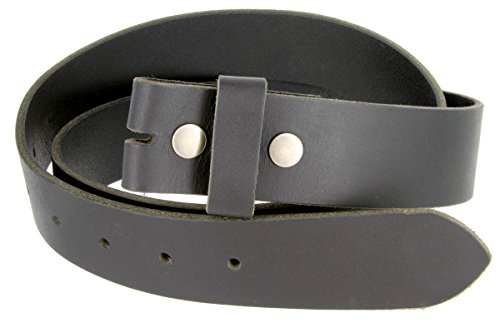 BLACK Belt Strap Snap On Solid Hide 100% One Piece Leather Belt New 38