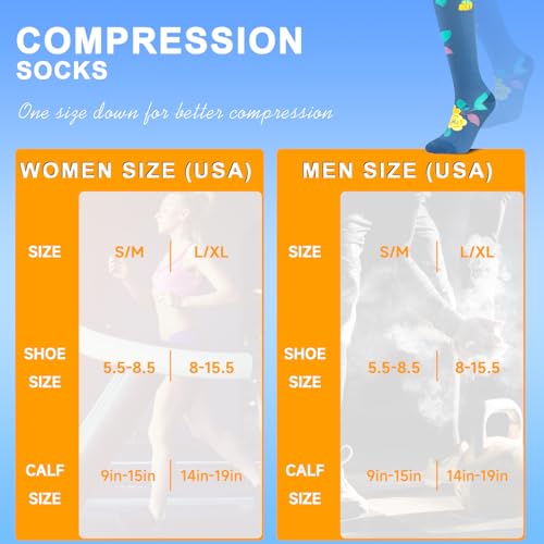 Image of bropite Compression Socks for Women &Men Circulation-Support Knee High Socks 20-30 mmhg-Best for Running,Medical,Nurse,Travel