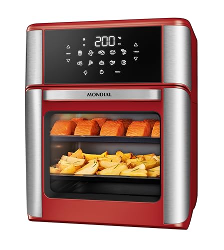 Fritadeira Air Fryer Forno Oven 12L, Mondial, Vermelho/Inox, 2000W, 127V - AFON-12L-RI