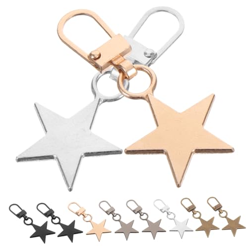 CORHAD 10Pcs Detachable Zipper Pulls for Repair Star Shape Zipper Heads Gunmetal Antique for Jackets Bags and Shoes