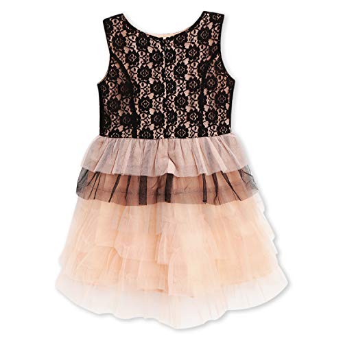 Image of The Orignal Cherry Crumble California Girls Cherry Crumble Girl's Velvet Kids Round Neck A-Line Knee Length Bling Party Dress (Ctwsg-DRS-2 Navy Blue Gold 18-24 Months)