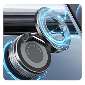 Soporte magnético para teléfono de coche al vacío para Magsafe [80 libras de succión más fuerte y 2400 gf magnético], soporte magnético ajustable de 360° para teléfono para tu coche/gimnasio