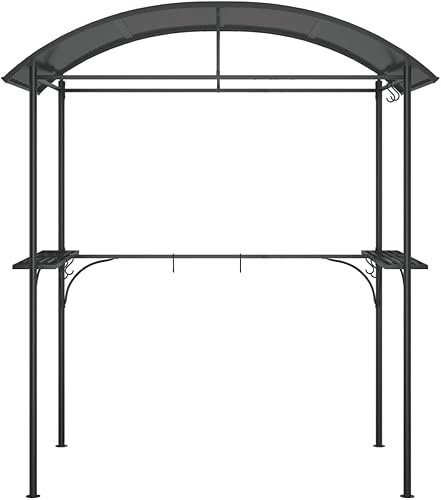 Miniatura 3 de carpas para patio, kiosco emergente, tienda de campaña, kiosco para barbacoa con estantes laterales, antracita 86.6 x 45.3 x 90.6 pulgadas, acero