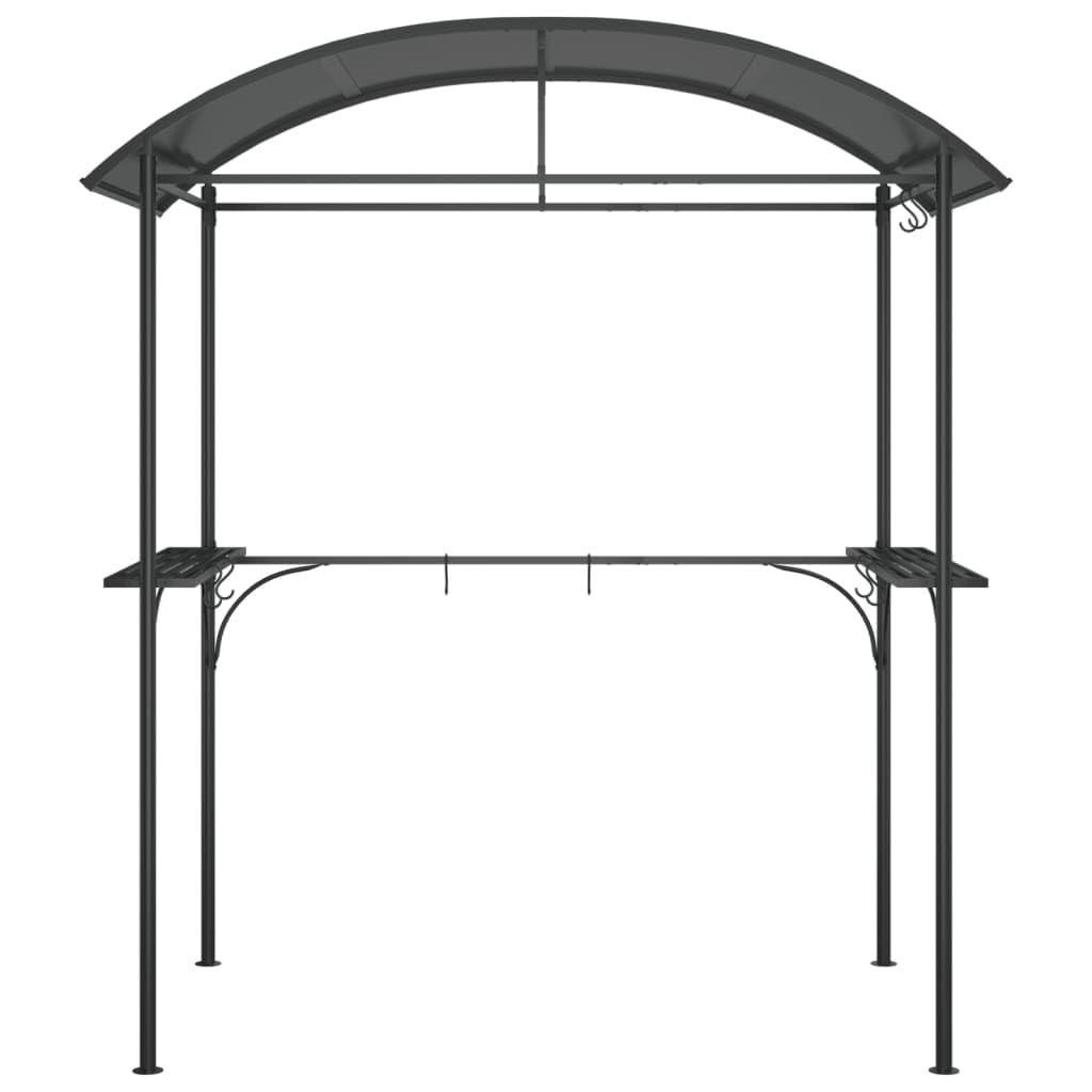 vidaXL Gazebo BBQ et étagères latérales Anthracite 220x115x230cm Acier, abri pour Barbecue, auvent pour Barbecue, pergola pour Barbecue