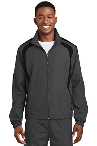 SPORT-TEK Colorblock Raglan Jacket - JST60 - Graphite/ Black - L