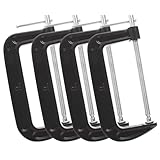 EATHEATY 4 Pack C Clamp 8 Inch Heavy Duty Steel C Clamps Set, Cast Iron Frame Wood Working Clamps Industrial Strength C Clamp for Woodworking, Welding, Building, Automotive, DIY Carpentry