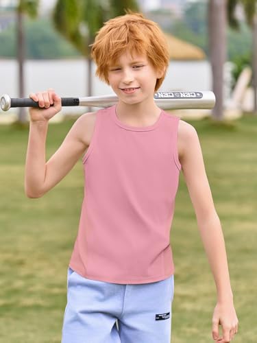 Haloumoning Boys Breathable Mesh Side Athletic Tank Tops Sleeveless Workout T-Shirts 5-14 Years2
