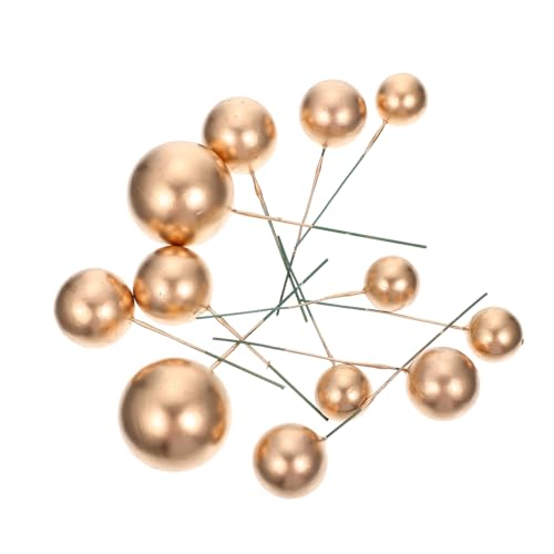 12pcs Gold Round Cake Toppers for Parties