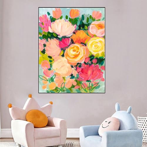 Image of Gamteldot Flower Stamped Cross Stitch Kits,11CT Cross Stitch Kits for Beginners,DIY Needlepoint Kits for Adults,Embroidery Patterns Art Crafts Kits for Home Decor and Gift