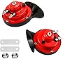 2PCS 300DB Super Loud Train Horns, 12V Waterproof Air Horns Replacement Kit, Car Air Electric Snail Double Horn, Automotive Accessories Universal for Car, Motorcycle, Truck, Bike, Boat