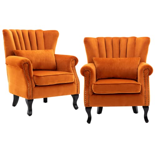 chairus Mid-Century Modern Accent Chairs Set of 2 Comfy Sofa