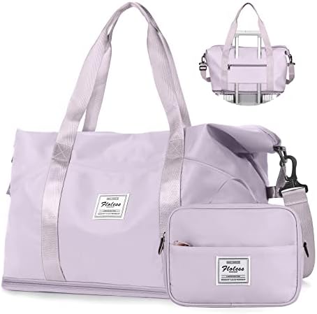 Overnight bags for women Carry on Bag Holdall Weekend Bag,Travel Duffel Bag Cabin Bag Women,Waterproof Sport Duffel Bag with Wet Bag,Gym Tote Bag Men, Mum Hospital Bag Maternity