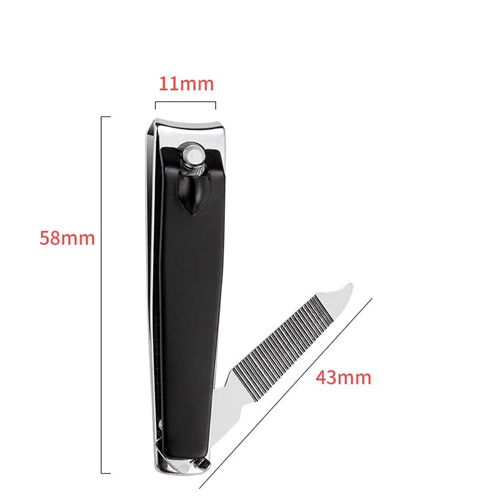 XIANGFAZJD Cortauñas Clipper de uñas de Acero Inoxidable, Conjunto de cortañas Grandes, Herramienta de decoración de uñas, Herramienta de Cuidado de uñas (Negro) (Size : Small)