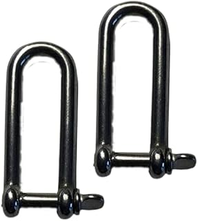 US Stainless 2 Pieces Stainless Steel 316 Long D Shackle 5/32" (4mm) Marine Grade Dee