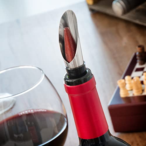 InnovaGoods® Juegos de accesorios para vino 2en1, elegante estuche con tablero de ajedrez, Incluye sacacorchos, tapón dosificador, 32 piezas de ajedrez, acabado en madera. - imagen 6