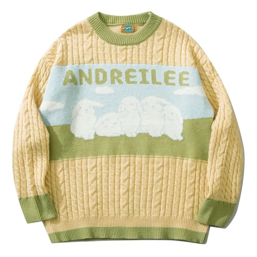 Pull de lapin de dessin animé vintage pour homme frileux et stylé