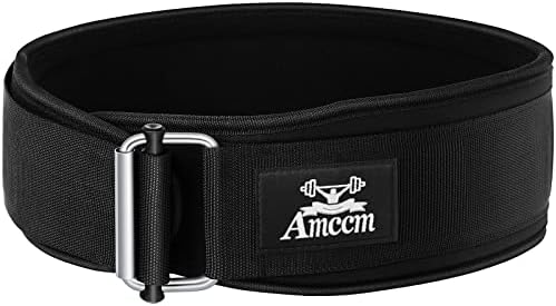 AMCCM Weightlifting Belt, Quick-Locking Gym Belt for Men and Women, Weight Lifting Belt Lower Back Support for Weightlifting, Squats, Deadlifts Training, Workout, 4 Inch Wide (L, Black)