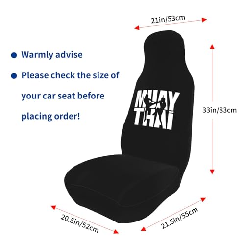 Image of Muay Thai Car Seat Covers 2 Front Seats,Breathable Durable Seat Covers for Cars,Universal Fit for SUV,Vans,sedans, Trucks, Automotive Interior Covers,Black