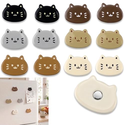 12 Imanes Decorativos de Resina en Forma de Gato miniatura 1