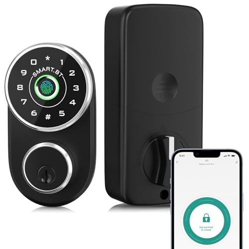 FITNATE Smart Fingerprint Door Lock, 4-in-1 Keyless Entry Door Lock, App Control, Electronic Digital Touchscreen Keypad Deadbolt, Biometric Smart Locks for Home, Apartment, Office, Rental