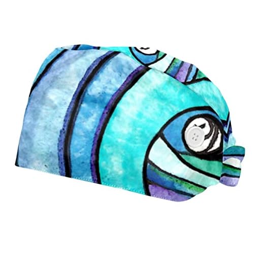 suojapuku Gorro de Trabajo para Mujeres y Hombres, Paquete de 2 Gorros médicos,océano Acuarela Olas Puesta de Sol,Sombrero Bfnh