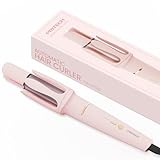 Automatic Curling Iron 1 1/4 Inch, Rotating Ionic Hair Curler Wand with 3 Temperatures, Anti-Scald, Auto Shut-Off Spin Iron for Hair Styling, Pink