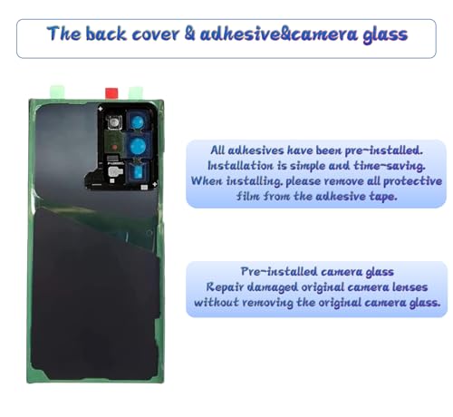 Image of Galaxy Note 20 Rear Back Cover Housing Door Replacement with Pre-Installed Camera Lens+Tools+Pre-Adhesive for Samsung Galaxy Note 20 SM-N980 SM-N981 All Carriers (Blue)