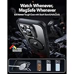 ESR for iPhone 14 Pro Max Case with Stand, Compatible with MagSafe, Full-Body Military-Grade Drop Proof Case with Built-in 9H+ Tempered Glass Screen Protector, Armor Series, Clear Black - Image 3