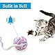 Andiker 3 Stück Katzenspielzeug Wollball mit Glocke und Schnur, Kätzchen Spielzeug Bunte Garnbälle für Indoor Katzen Interaktives Spielen