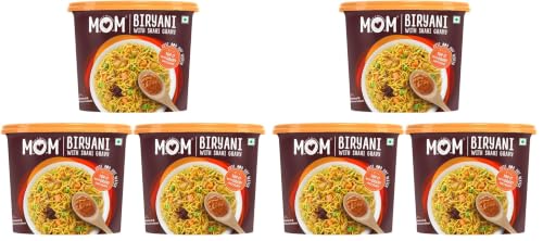 Image of MOM - Meal of the Moment, Veg Biryani with Shahi Gravy, 140g (Pack of 6) - Ready to Eat | Instant Food | No Added Preservatives