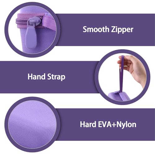 Image of Hard Case for Nelko PP01 /PP03 Color Mini Portable Printer, Shockproof Travel Carrying Case with Mesh Pocket & Hand Strap, Protective Storage Bag, Purple