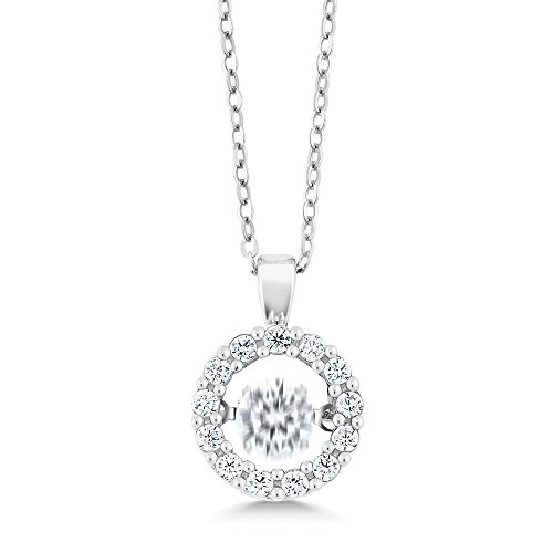 Gem Stone King Dancing 925 Sterling Silver White Cubic Zirconia CZ Pendant Necklace For Women With Complimentary 18 Inch Chain3