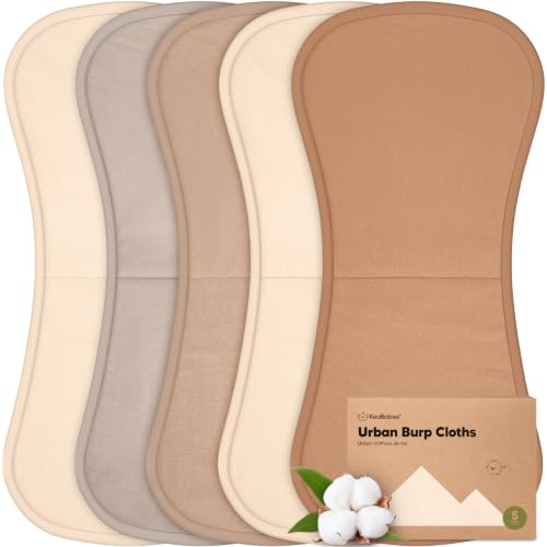 Image of Organic Burp Cloths Baby Boy & Girl, 5-pack Cotton Burp Rags (Ecru)