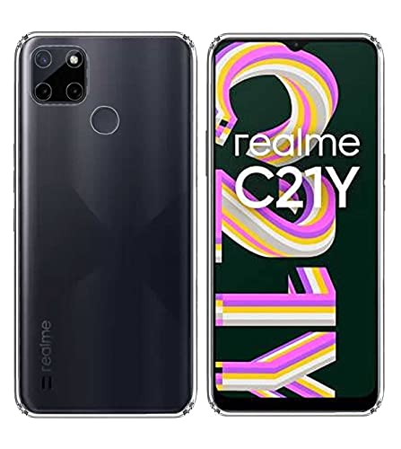 Image of Soft Flexible Silicone Back Cover Compatible with Realme C21 / C25, Transparent Case + Screen Guard