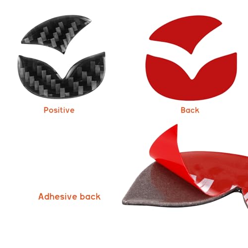 Image of Bilisin Compatible with Rear Tailgate Insert Emblem Logo Carbon Fiber Emblem Badge Decal Cover Trim with Strong Adhesive for Mazda CX-3 2018-2024 Black