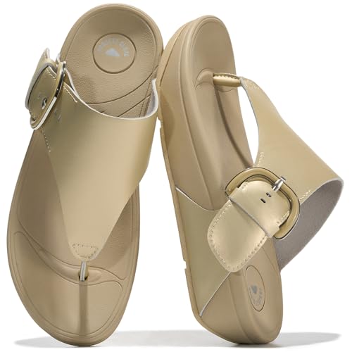 Image of Project Cloud Genuine Leather Women's Sandals - Thong Flip Flops with Plush Soft Insole, Arch Support & Non Slip Outsole - Comfortable Beach & Summer Slides
