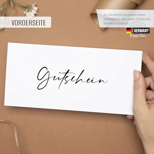 Gutscheinkarten zum Selbstausfüllen (40er Set) | Blanko Gutschein zum Ausfüllen als Vorlage für Massage, Kosmetik, Friseur und Andere - Gutscheinvorlagen Neutral
